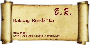 Baksay Renáta névjegykártya