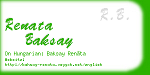 renata baksay business card